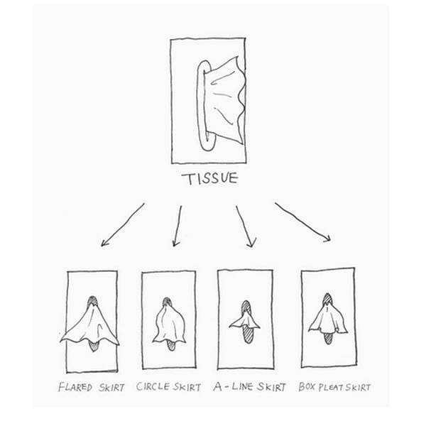 Sculptural Tissue Box with Flying Skirt Figure, 25 x 13 cm