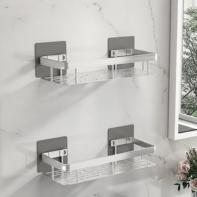 Self-Adhesive Bathroom Shelf, No Drilling, ABS and Stainless Steel
