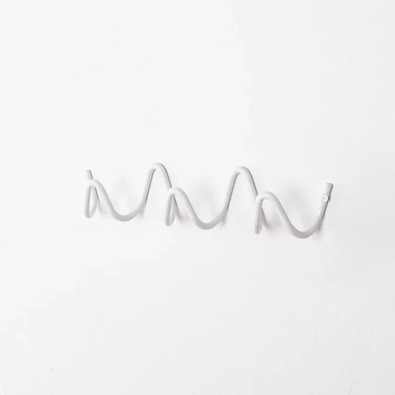 Wave Design Metal Wall Coat Rack with 3 or 5 Hooks