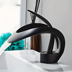 Waterfall Basin Mixer Tap in Brass, Single Lever
