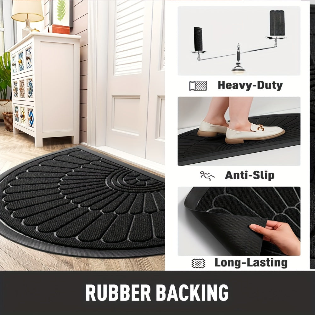 Half Round Rubber Doormat, Non-Slip for Indoors and Outdoors