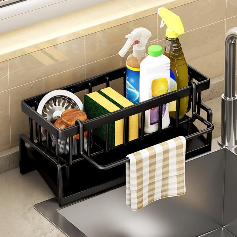 Stainless Steel Sink Organiser with Drainage and Towel Rail