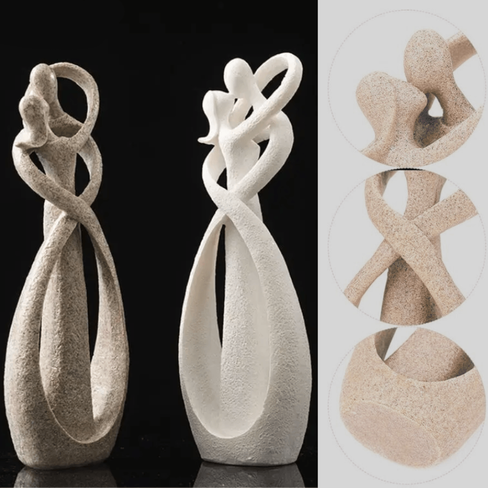 Abstract Embracing Figures Sculpture, Decorative Ornament