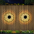 Solar Peony Shadow Wall Lights, Set of 2, Iron, Adhesive