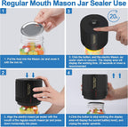 Electric Vacuum Sealer for Mason Jars, Wide and Regular