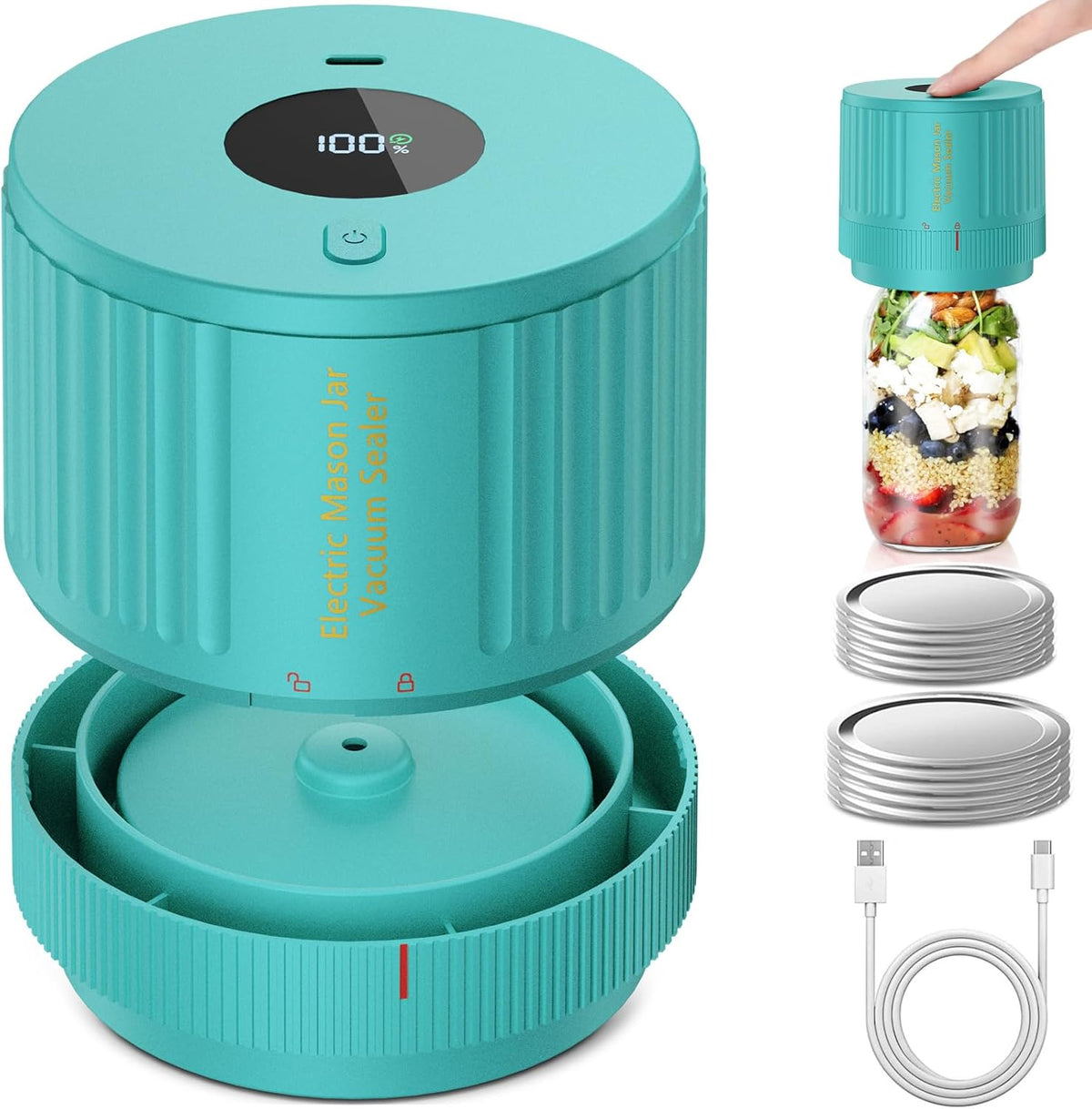 Electric Vacuum Sealer for Mason Jars, Wide and Regular