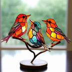 Coloured Glass Bird Sculpture on a Branch, Table Decor