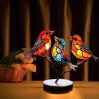 Coloured Glass Bird Sculpture on a Branch, Table Decor