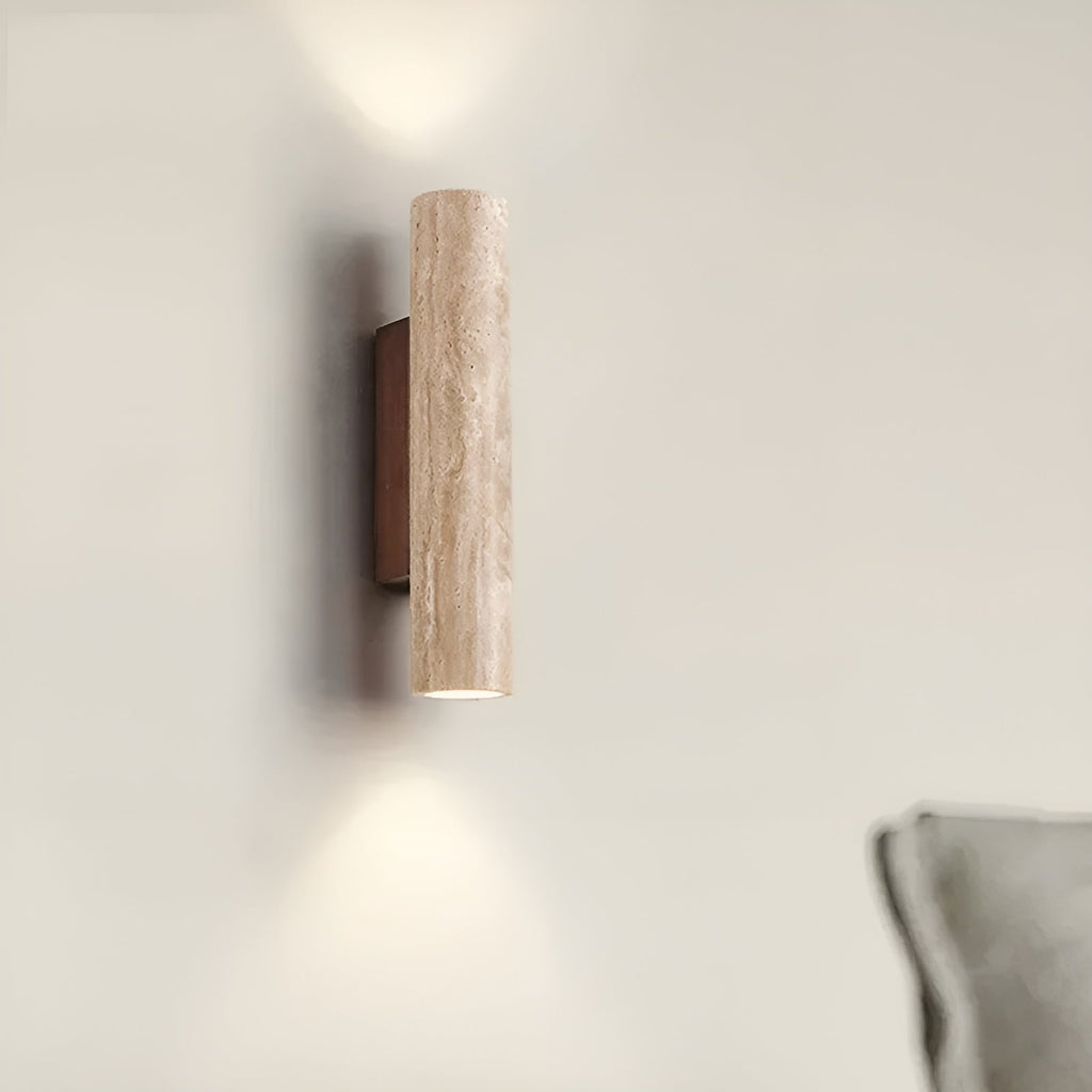 Travertine LED Wall Light with Natural Stone Finish, 28 or 32cm