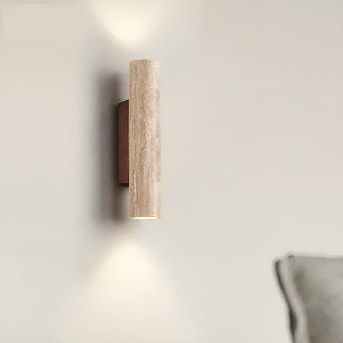 Travertine LED Wall Light with Natural Stone Finish, 28 or 32cm