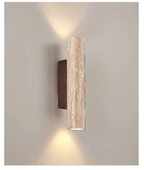 Travertine LED Wall Light with Natural Stone Finish, 28 or 32cm