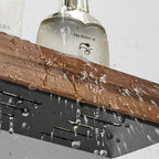 Solid Wood Bathroom Shelf, No-Drill Adhesive Mounting