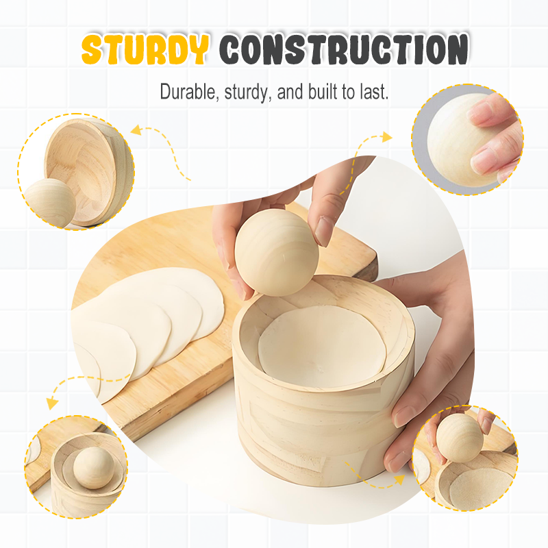 Wooden Dough Press for Dumplings, Pasta and Pastry