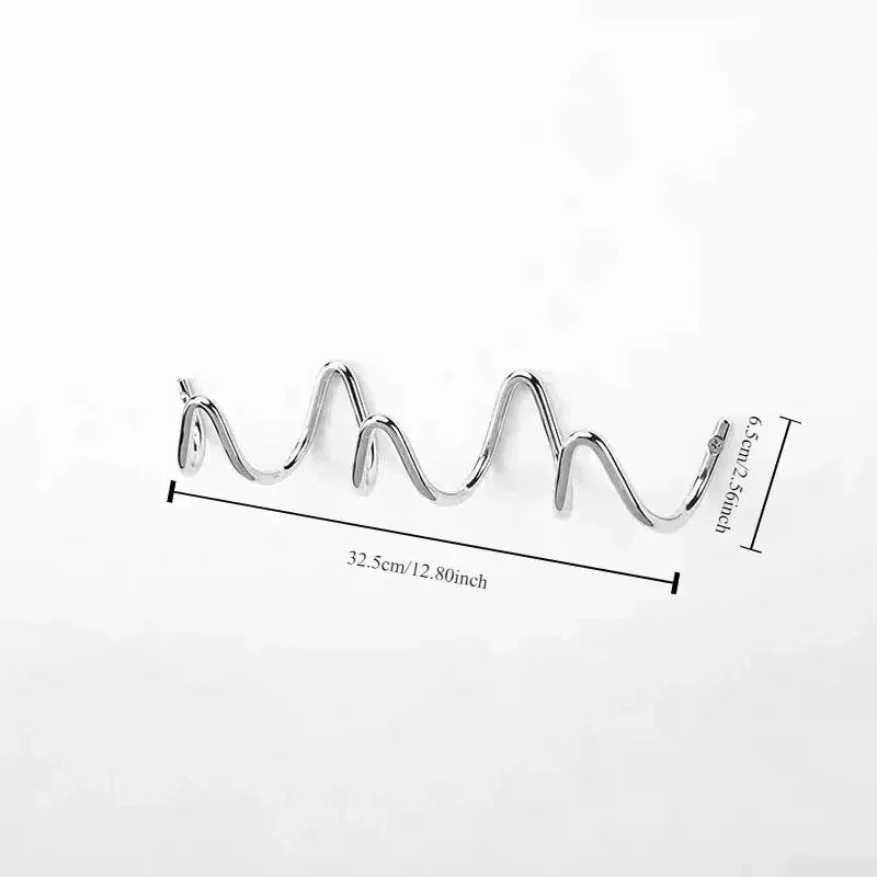 Wave Design Metal Wall Coat Rack with 3 or 5 Hooks