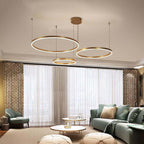 Circular Ring LED Pendant Light, 2-5 Rings, Black, Gold or Brown