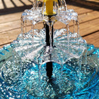 Solar Hanging Bird Bath Fountain, Two-Tier Glass and Metal