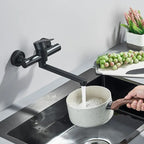 Wall Mounted Tap with Twin Handles and 360 Swivel Spout