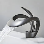 Waterfall Basin Mixer Tap in Brass, Single Lever