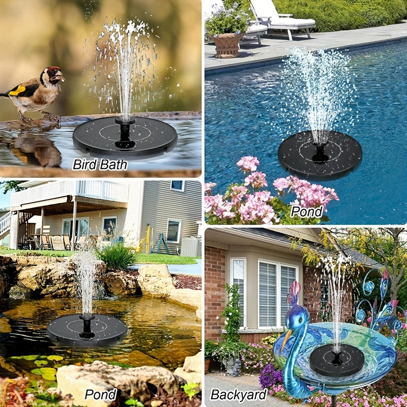 Floating Solar Garden Fountain with 6 Spray Nozzles