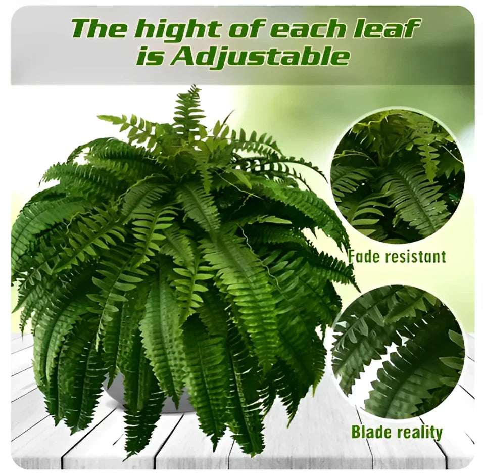 Artificial Fern for Outdoors, 18 Branches, UV Protected