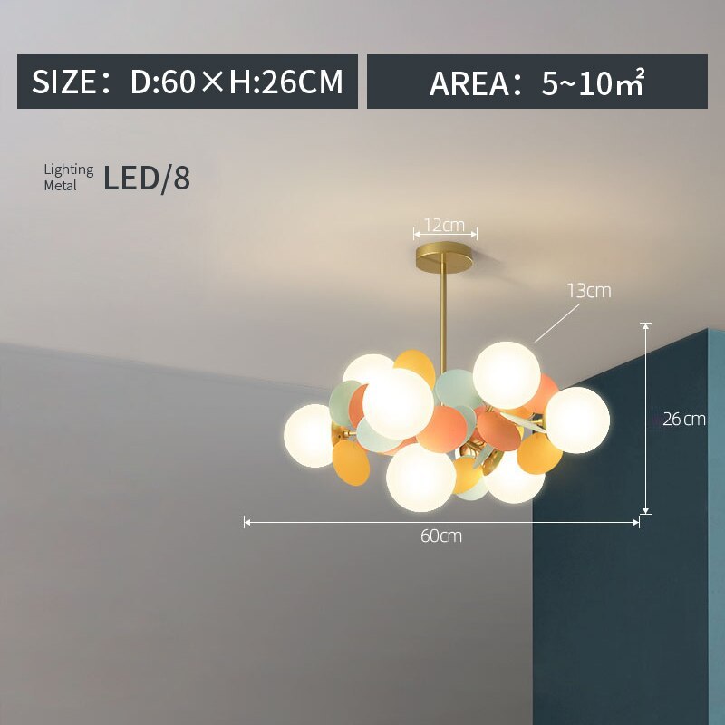 Glass and Acrylic Chandelier with G9 LEDs, 3 Colour Settings