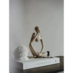 Abstract Seated Thinker Figurine, Resin Sculpture