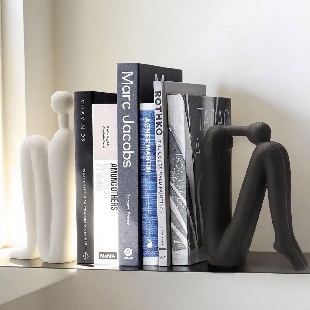 Abstract Figure Bookends, Set of 2 Decorative Sculptures