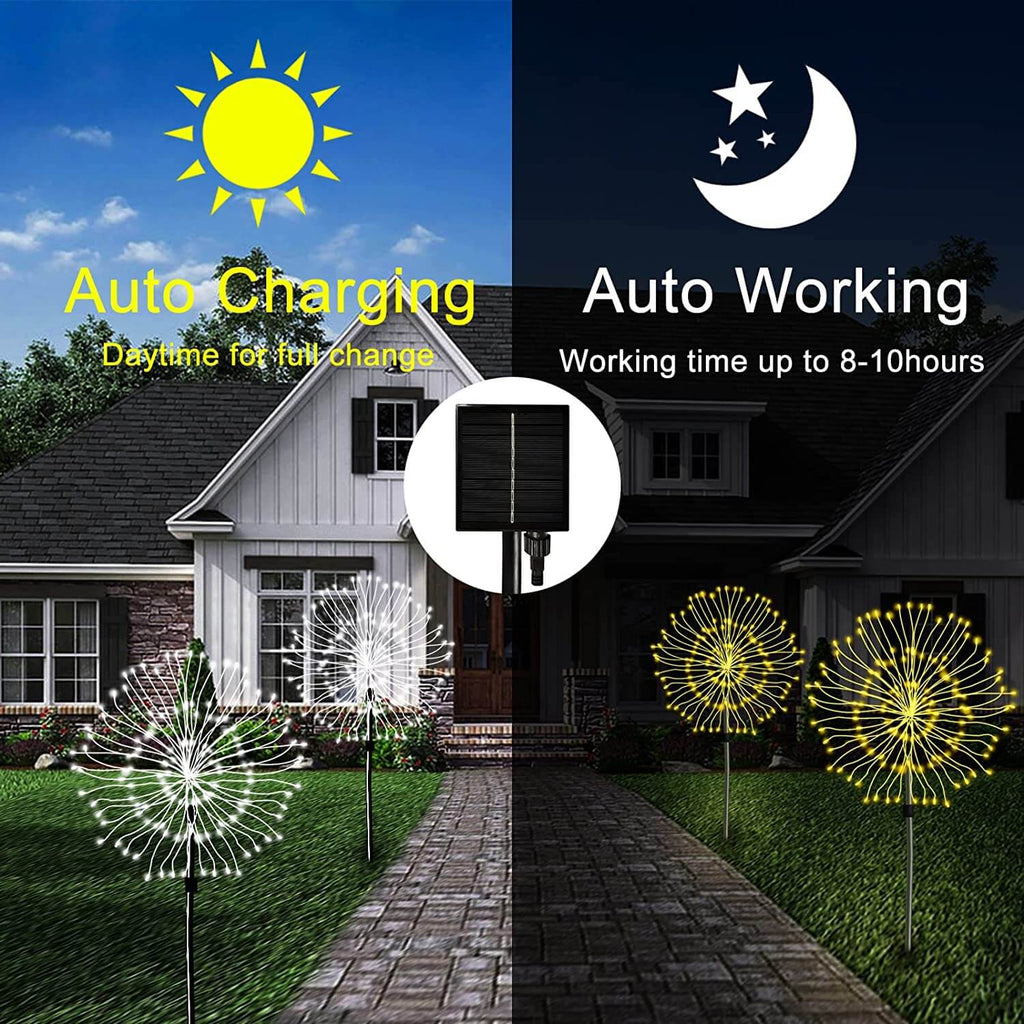 Solar Firework Garden Light, 120 LEDs with 8 Modes, IP65