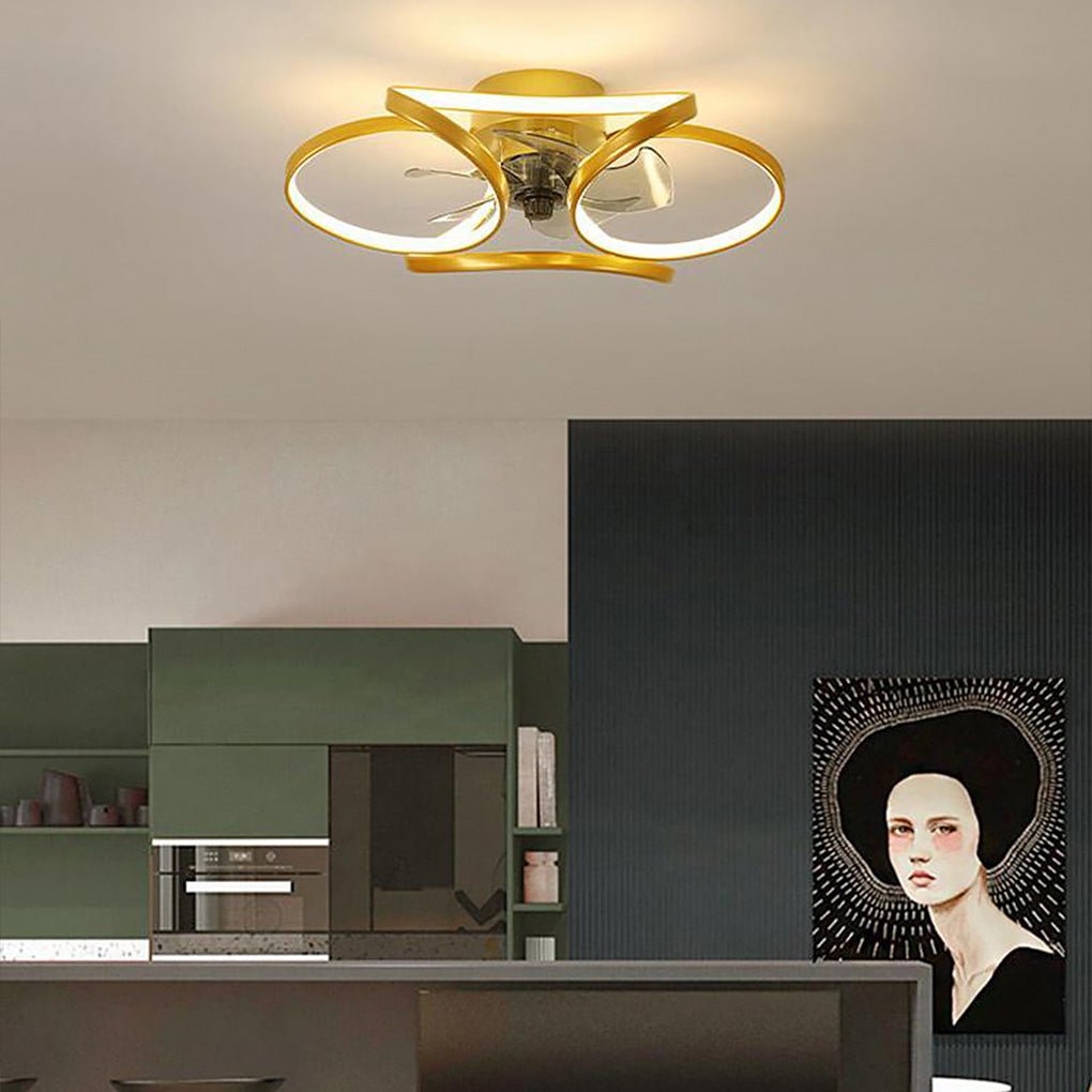 Petal Ceiling Fan with Dimmable 24W LED Light and Remote