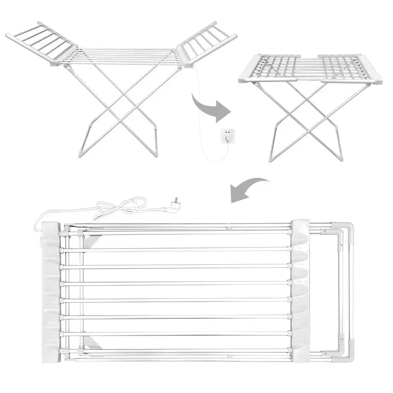 Heated Clothes Airer, Folding 120 W Aluminium Drying Rack