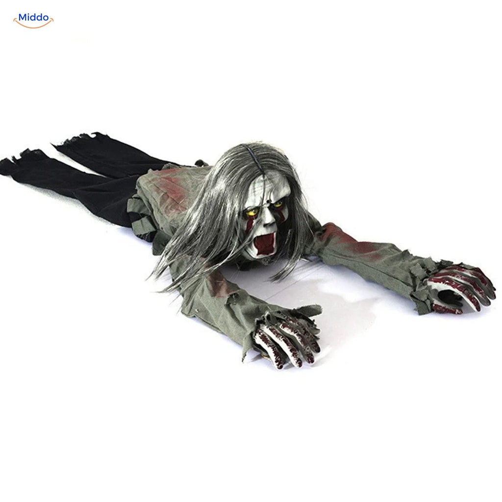 Sound-Activated Crawling Ghost, 110cm Halloween Floor Prop