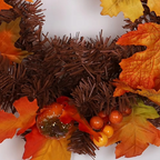 Autumn Maple Leaf Garland with Pine Cones, Berries and Lights