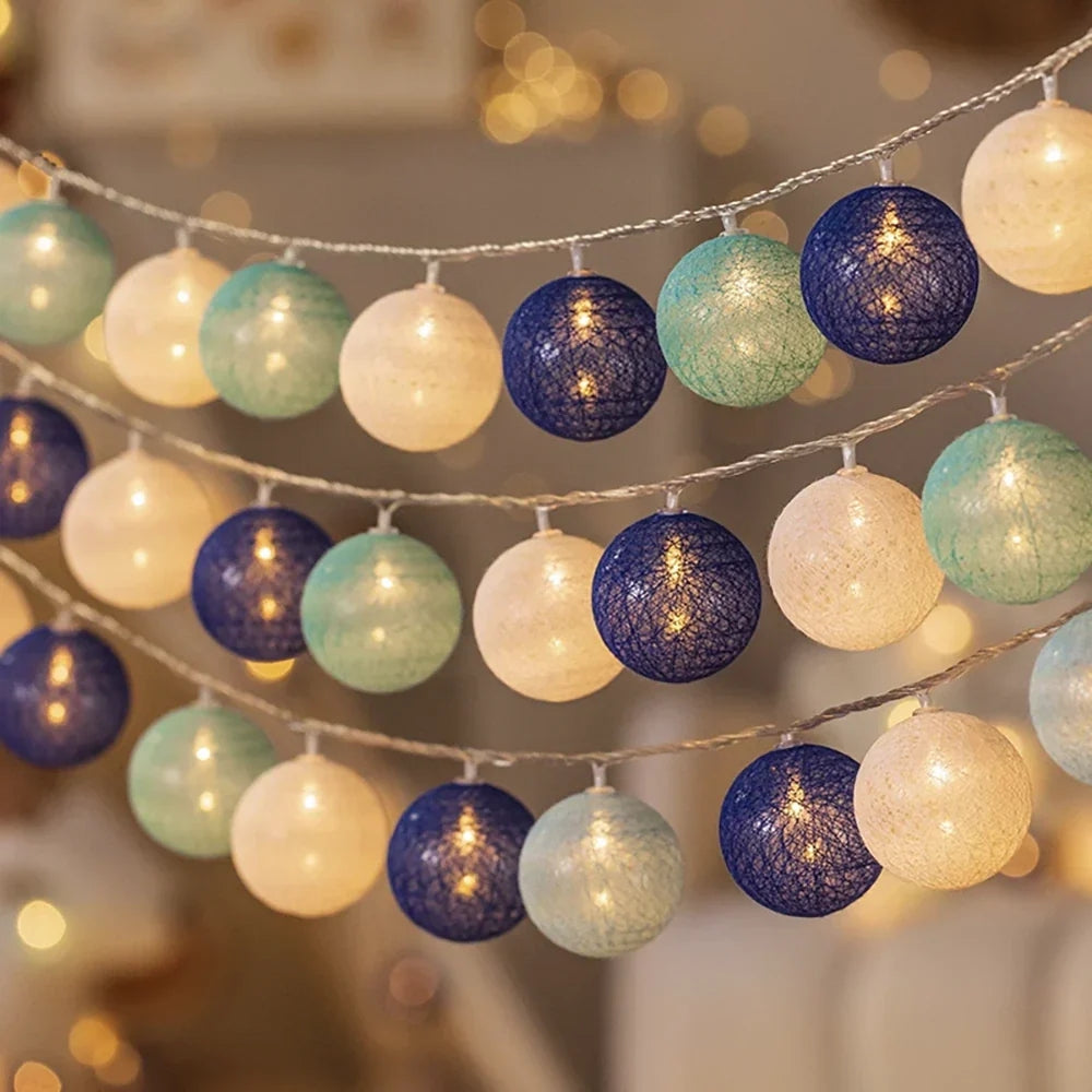 Decorative LED Ball Light Garland, 150cm with 10 Lights