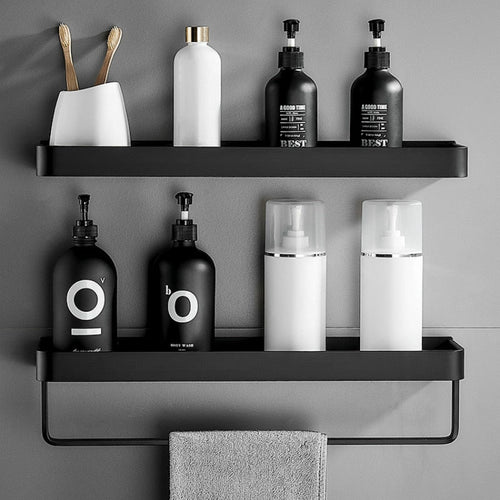 Adhesive Shower Shelf in Stainless Steel and ABS, 30 to 50cm