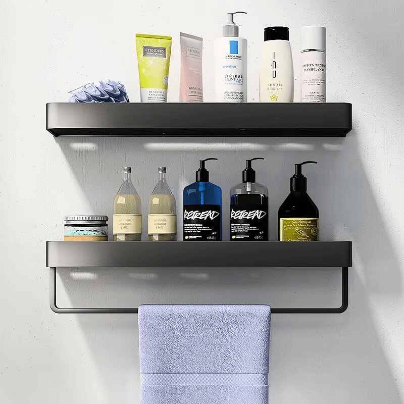 Adhesive Shower Shelf in Stainless Steel and ABS, 30 to 50cm