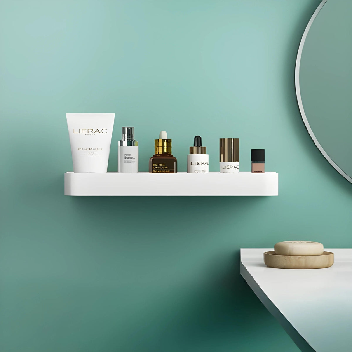Adhesive Shower Shelf in Stainless Steel and ABS, 30 to 50cm