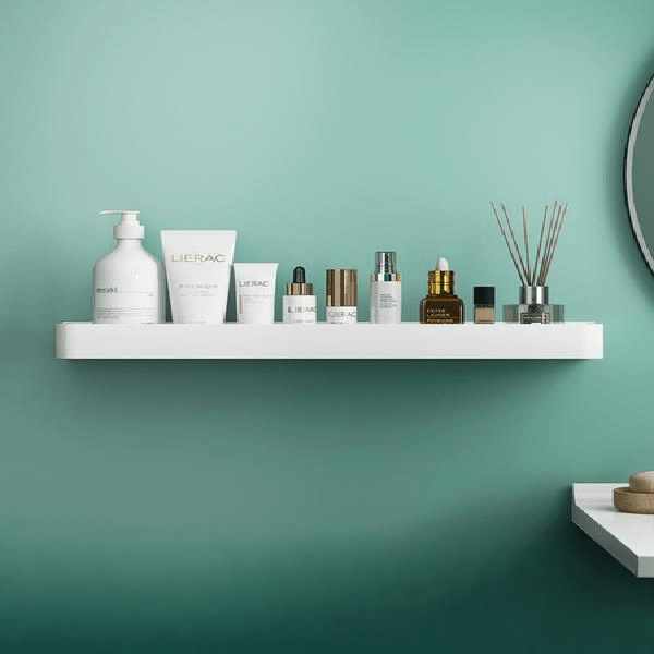 Adhesive Shower Shelf in Stainless Steel and ABS, 30 to 50cm