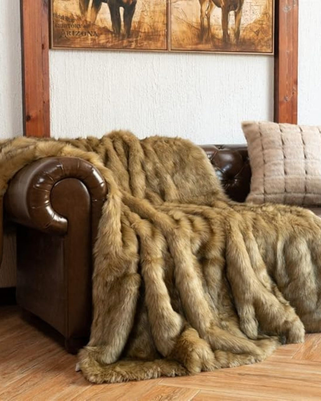 Faux Fur Throw 150x200cm, Soft Blanket for Sofa or Bed