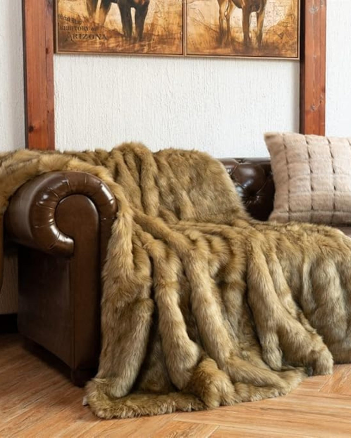 Faux Fur Throw 150x200cm, Soft Blanket for Sofa or Bed