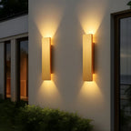 Gold Outdoor LED Wall Light in Aluminium, 20, 40 or 60 cm