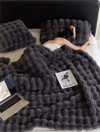 Double-Sided Plush Fleece Throw, Five Sizes and Colours