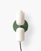 Twin Glass Shade Wall Light, E27, Six Colours, Plug-In or Wired