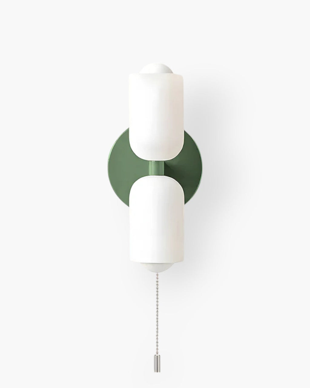 Twin Glass Shade Wall Light, E27, Six Colours, Plug-In or Wired