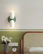 Twin Glass Shade Wall Light, E27, Six Colours, Plug-In or Wired