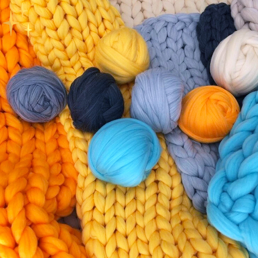 Chunky XXL Knitting Yarn for Blankets and Cushions, 1kg