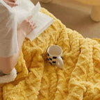 Thick Winter Blanket with Embossed Texture and Plush Reverse