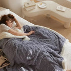 Thick Winter Blanket with Embossed Texture and Plush Reverse
