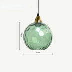 Glass Globe Pendant Light with Coloured Shade, E27