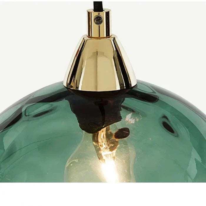 Glass Globe Pendant Light with Coloured Shade, E27
