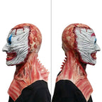 Two-Layer Halloween Mask, Clown Face over Moving-Jaw Skull